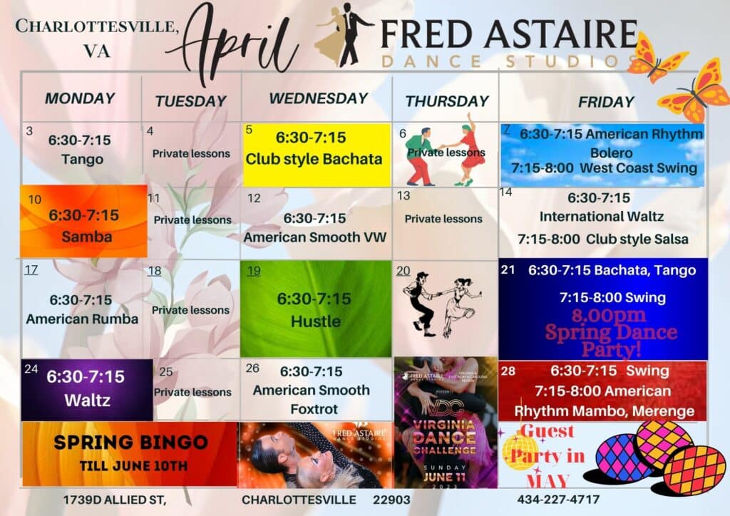 Our Dance Calendar Charlottesville