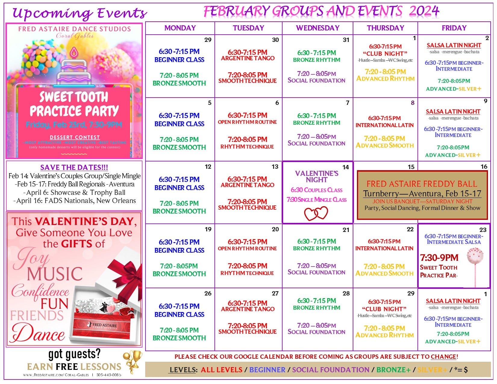 Our Dance Calendar Coral Gables