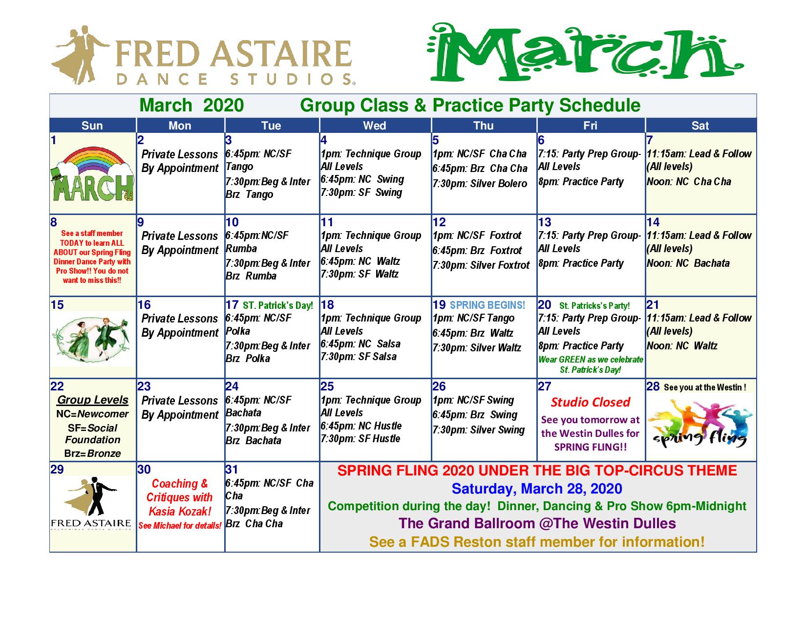 Event Calendar Fred Astaire Dance Studios of Herndon Reston