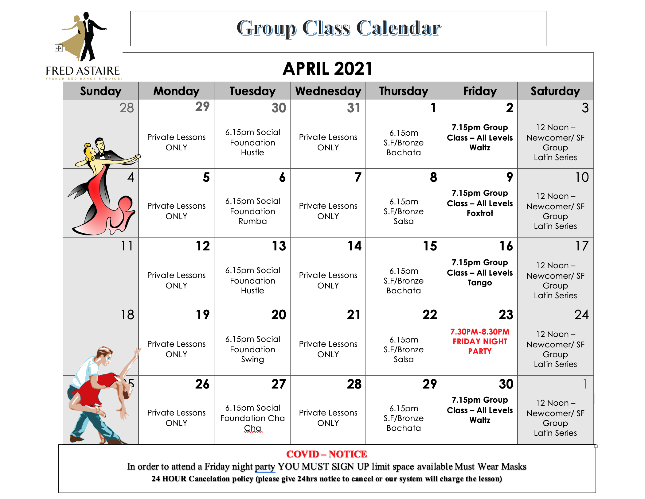 Event Calendar Fred Astaire Dance Studios of Herndon Reston