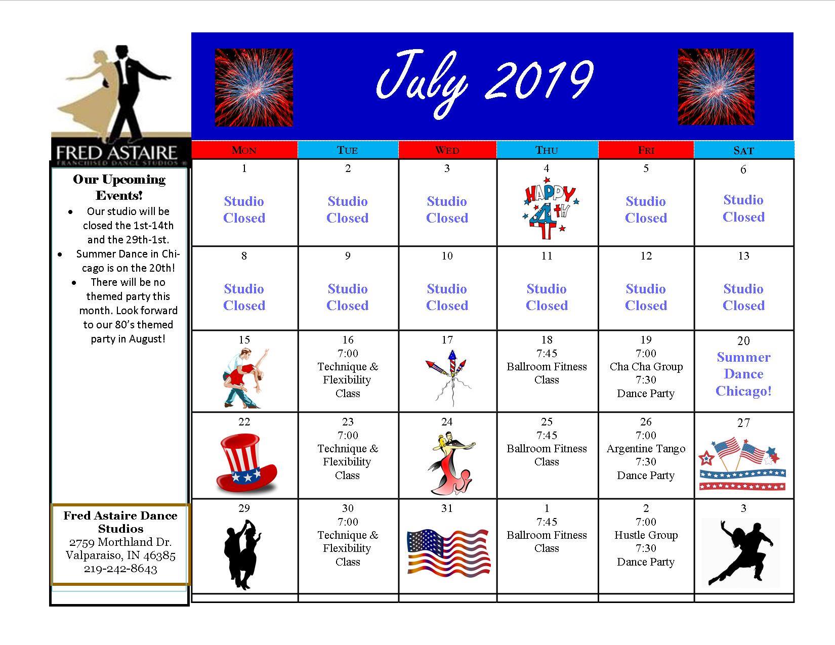 Event Calendar Fred Astaire Dance Studios of Valparaiso