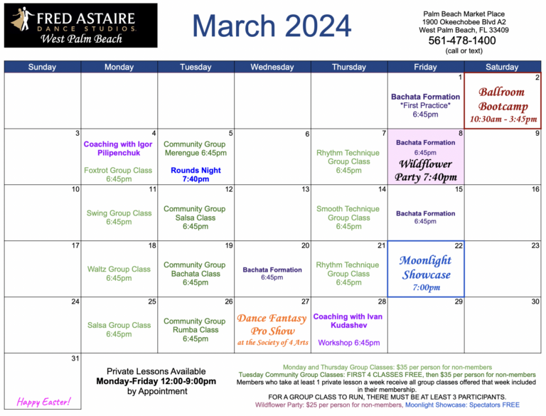 Our Dance Calendar - West Palm Beach